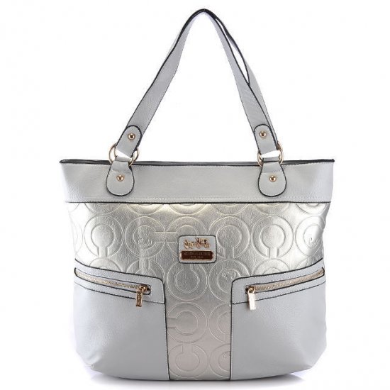 Coach In Printed Signature Large Silver Totes BAB | Women